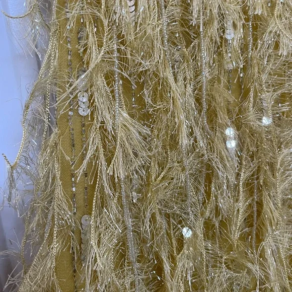 ASOS Yellow Feathered Mini Dress - Picture 6 of 10